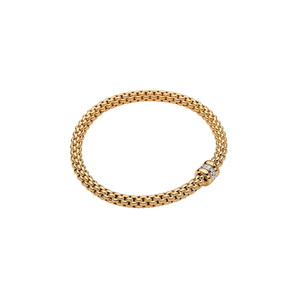Flex'it bracelet with diamonds in Yellow Gold