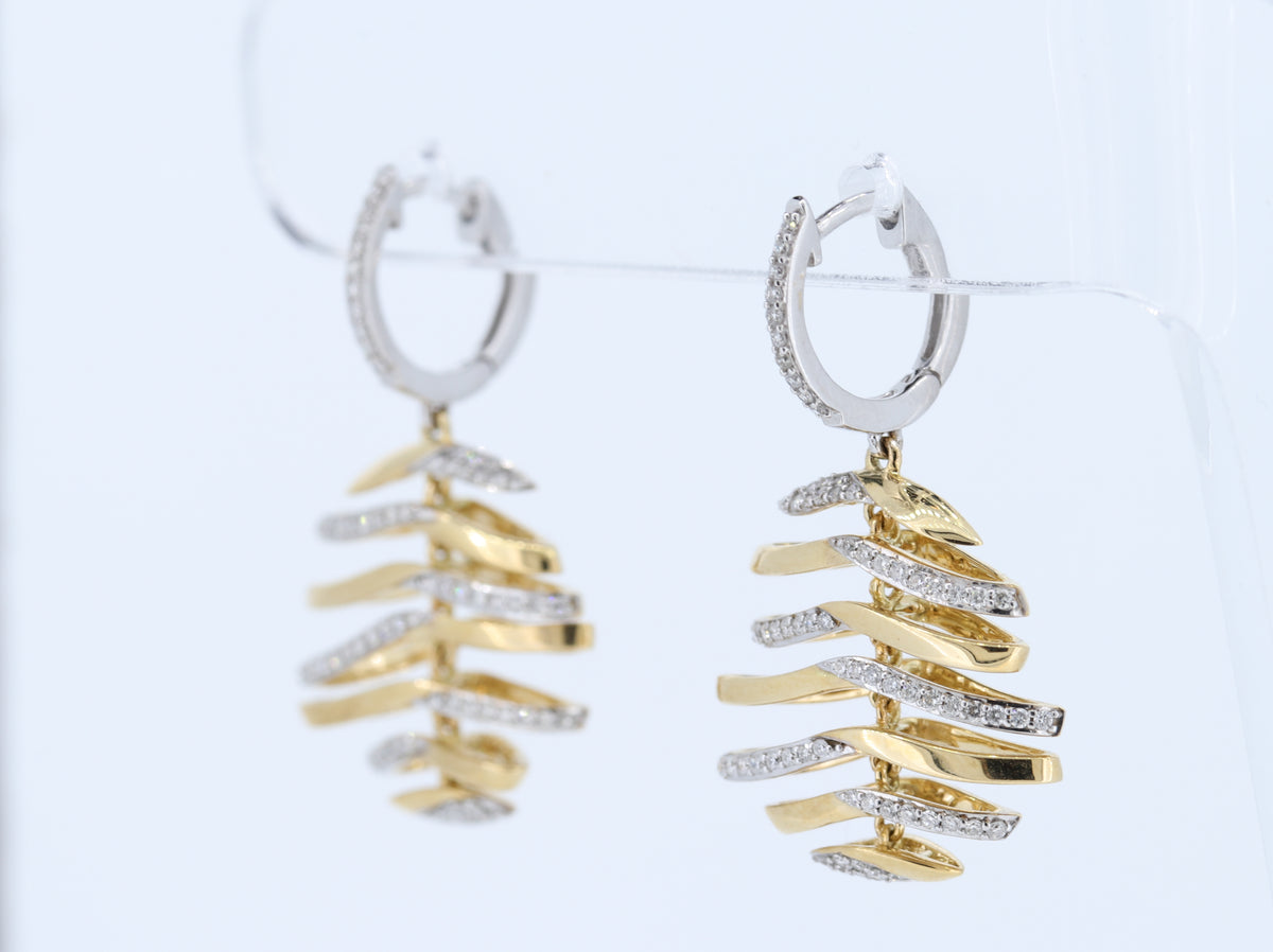 18Kt Two Tone 0.49cts Diamond Earrings