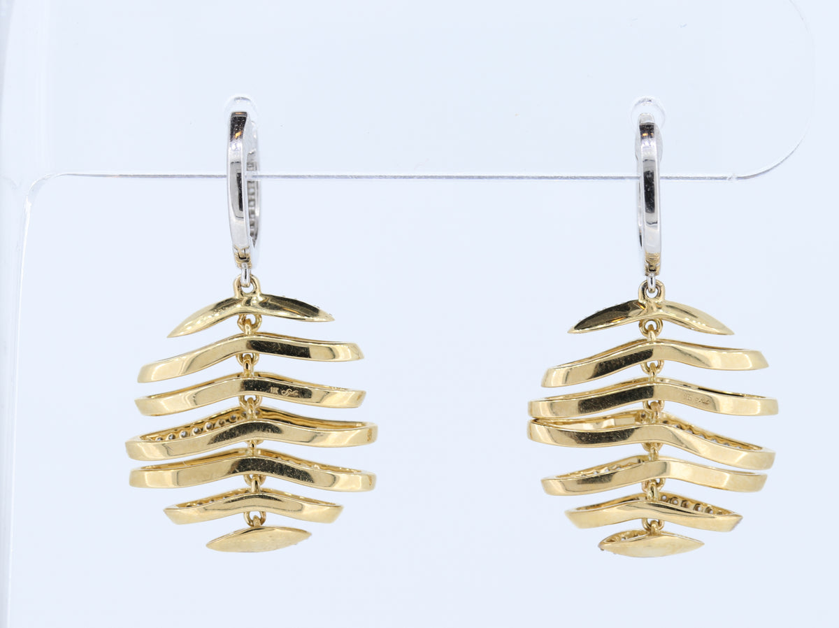 18Kt Two Tone 0.49cts Diamond Earrings