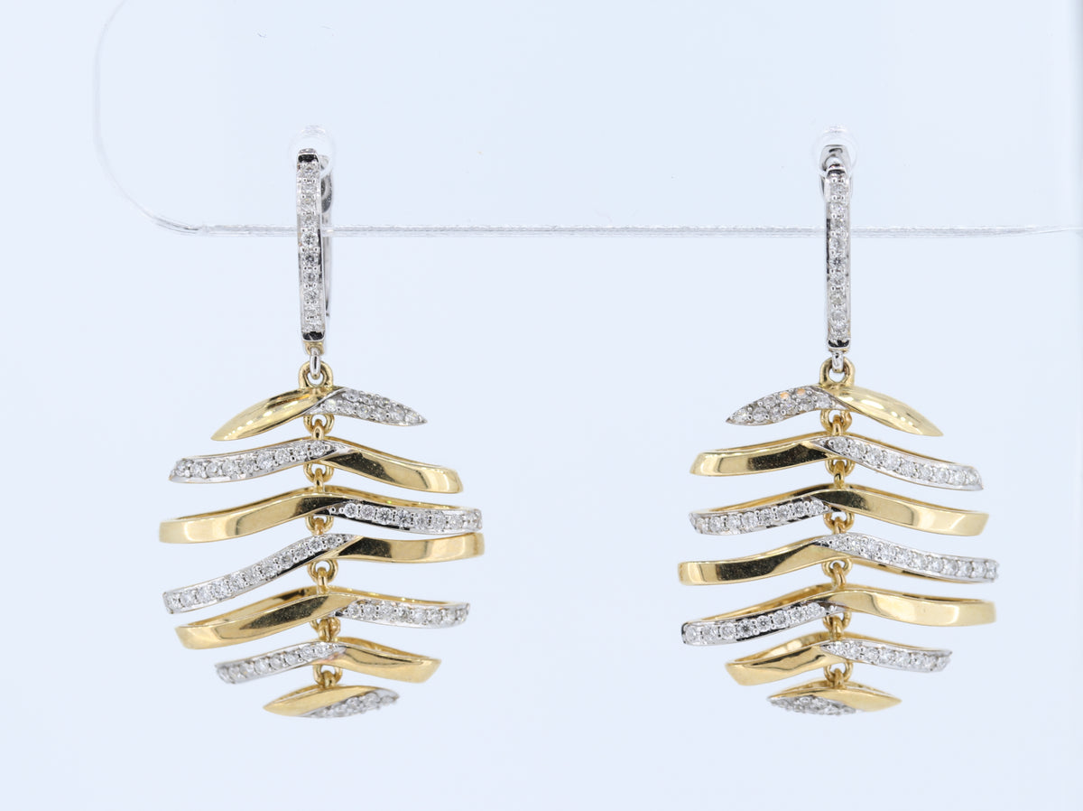 18Kt Two Tone 0.49cts Diamond Earrings