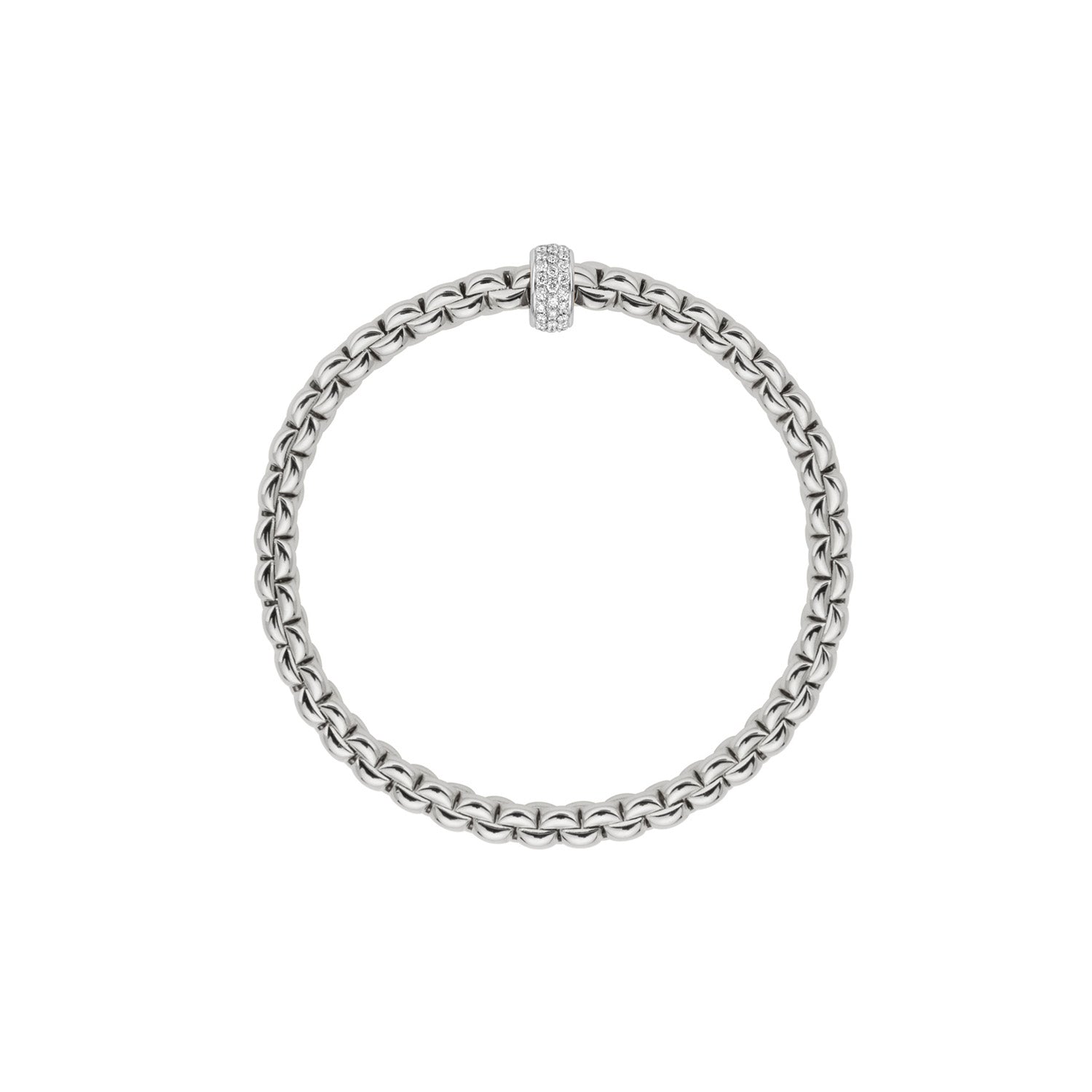 Flex'it Eka bracelet with diamond pave in White Gold