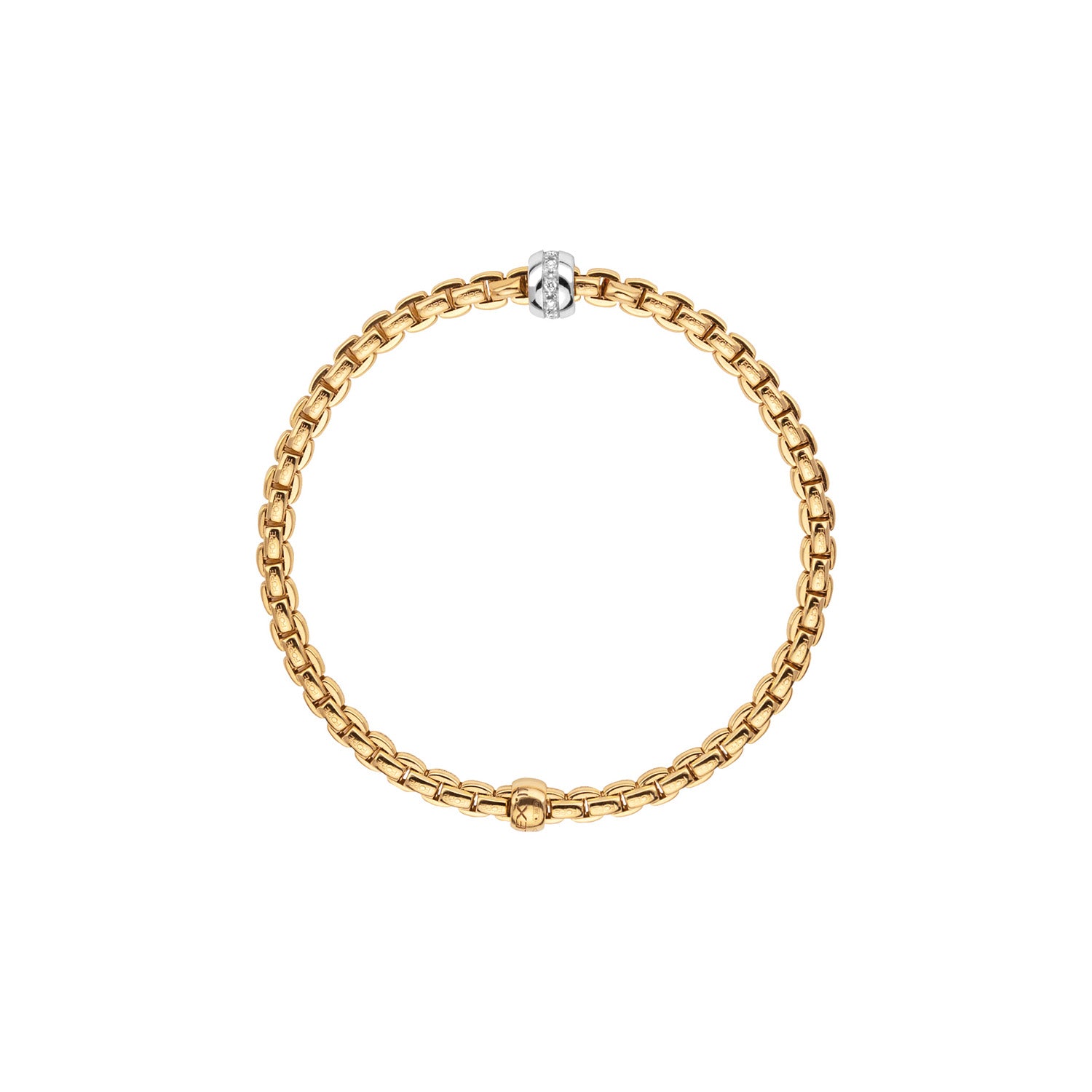 Flex'it Eka Tiny bracelet with diamonds in yellow gold