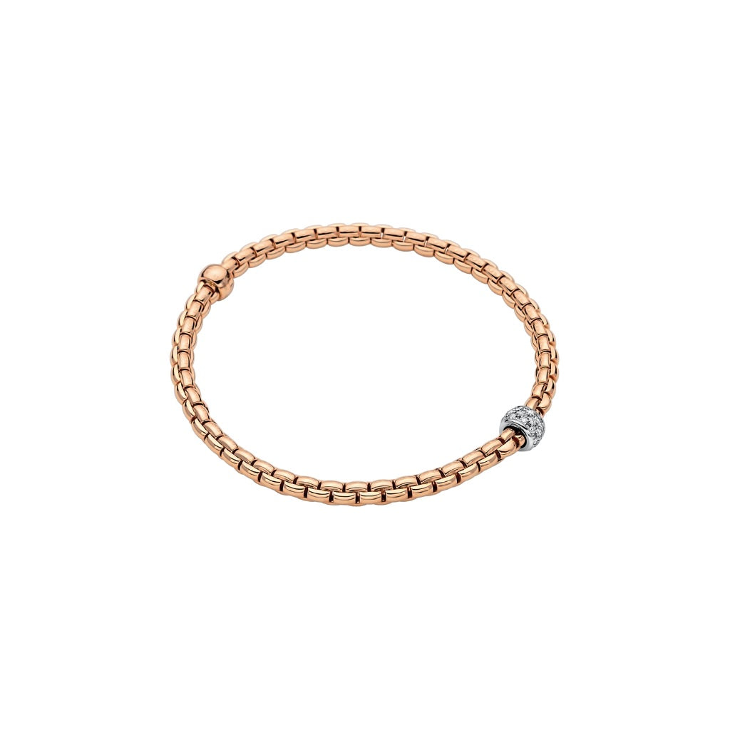 Flex'it Eka Tiny bracelet with diamond pave in rose gold