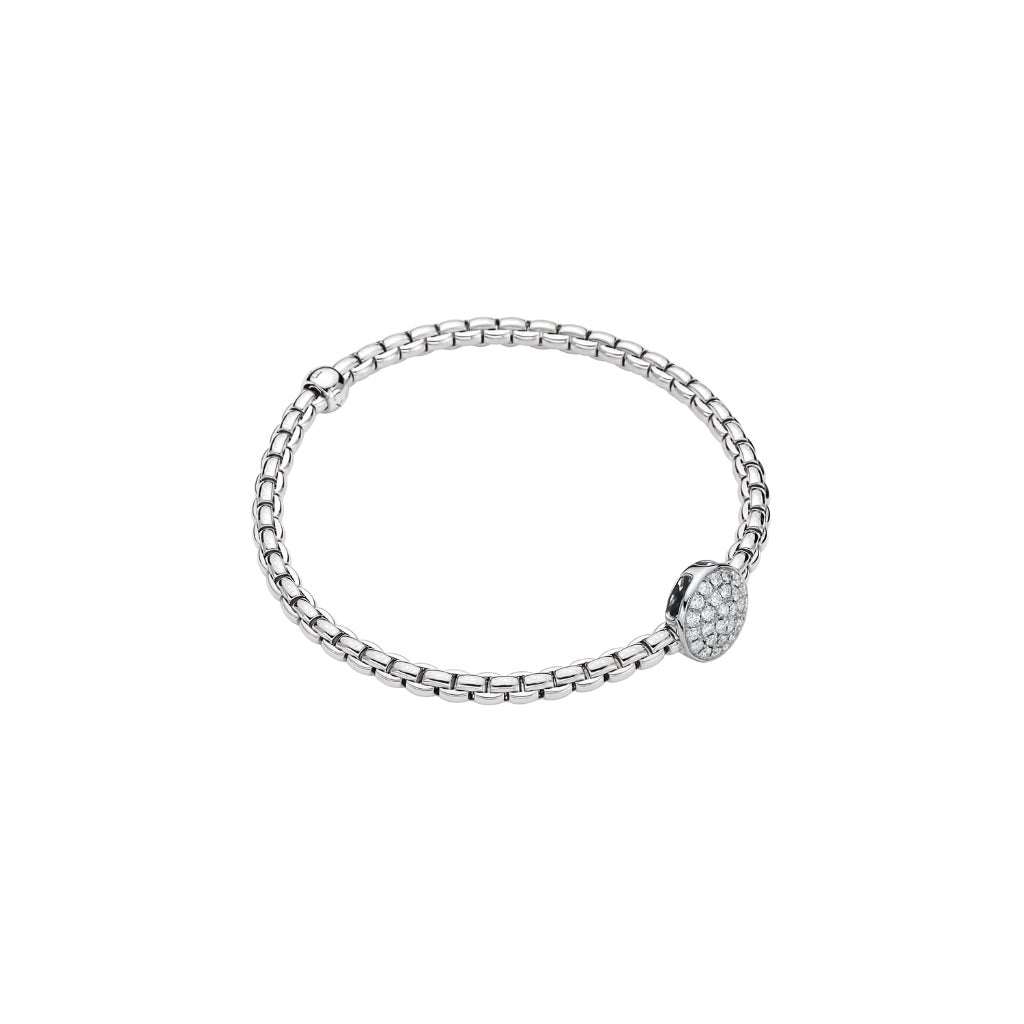 Flex'it Eka Tiny bracelet with diamond pave in white gold