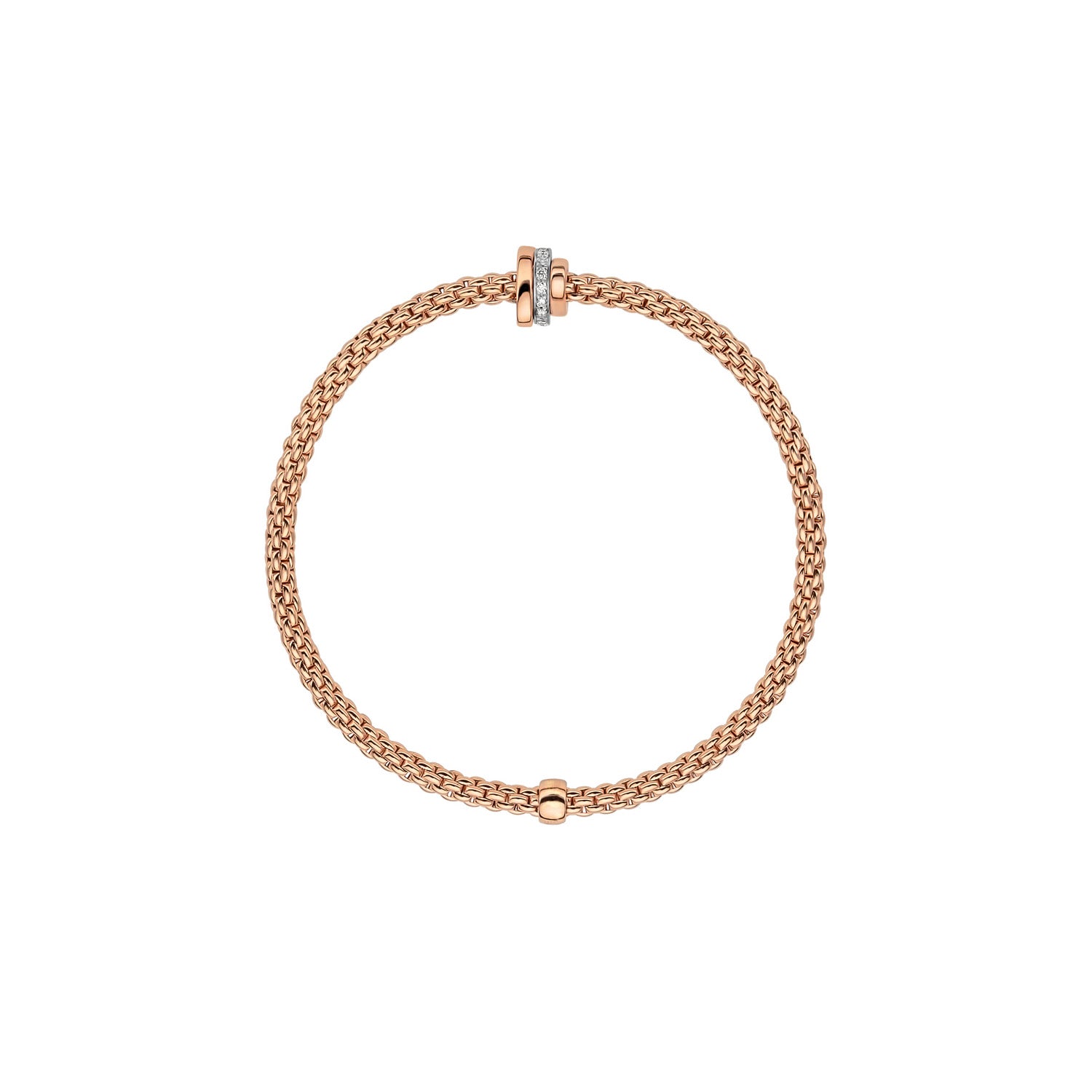 Flex'it Prima bracelet with diamonds in rose gold