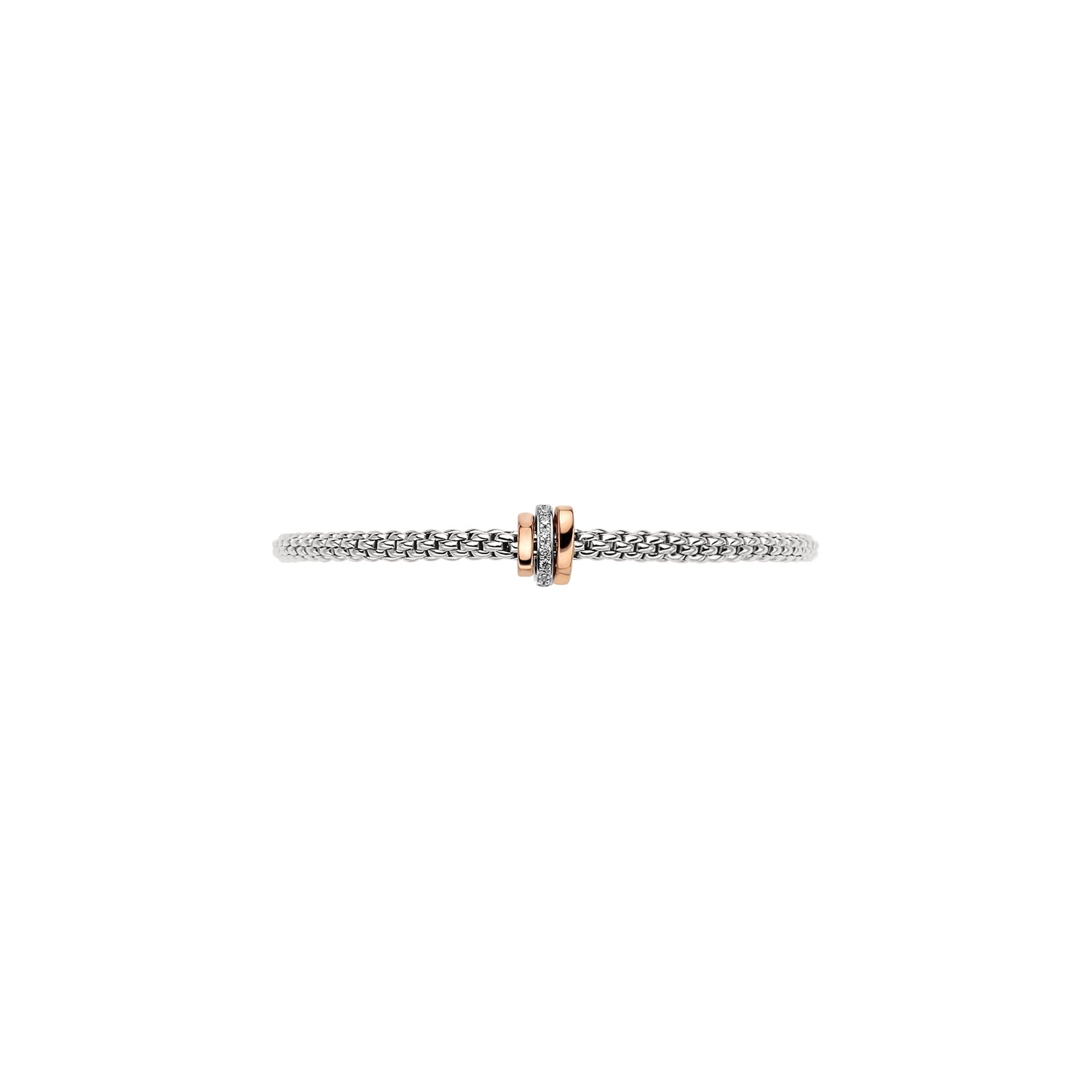 Flex'it Prima bracelet with diamonds in white and rose gold