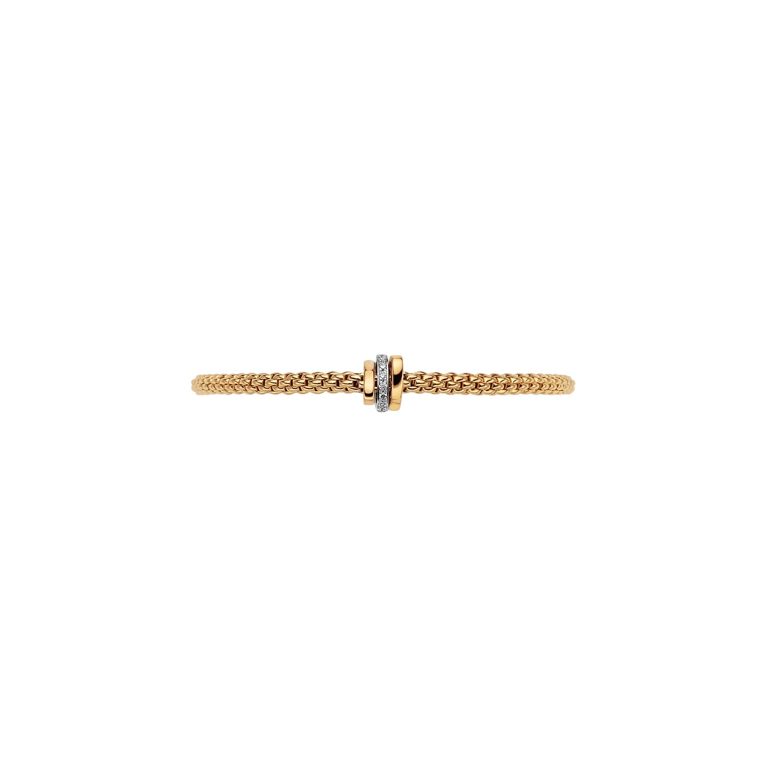 Flex'it Prima bracelet with diamonds in yellow gold