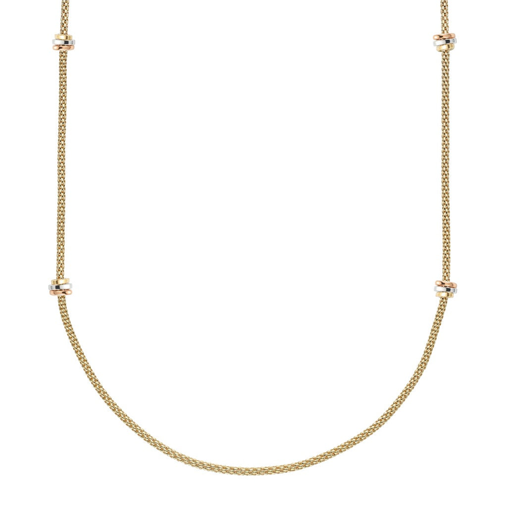 Prima Long Necklace with tricolor rondels
