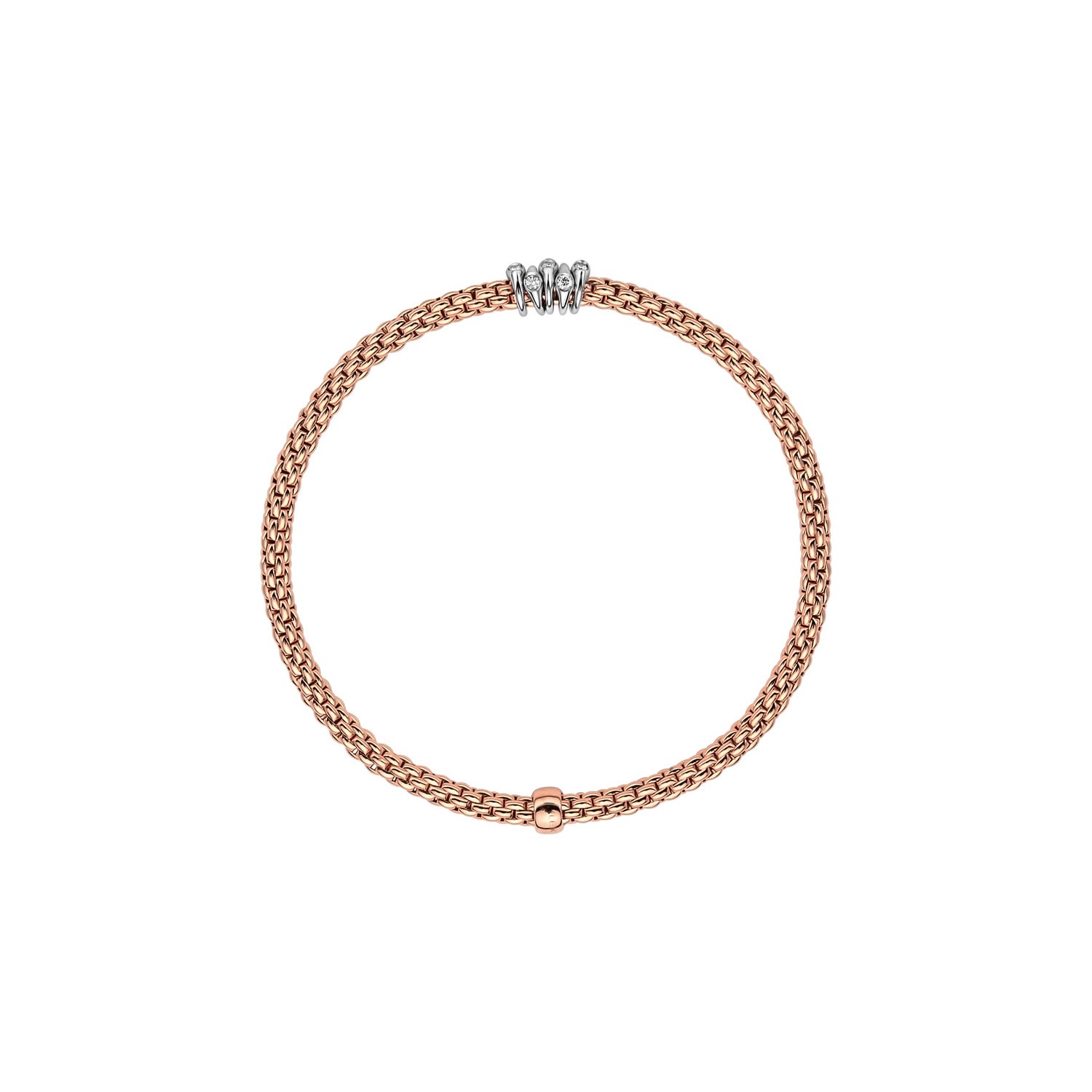 Prima Flex'it bracelet with diamonds in rose gold