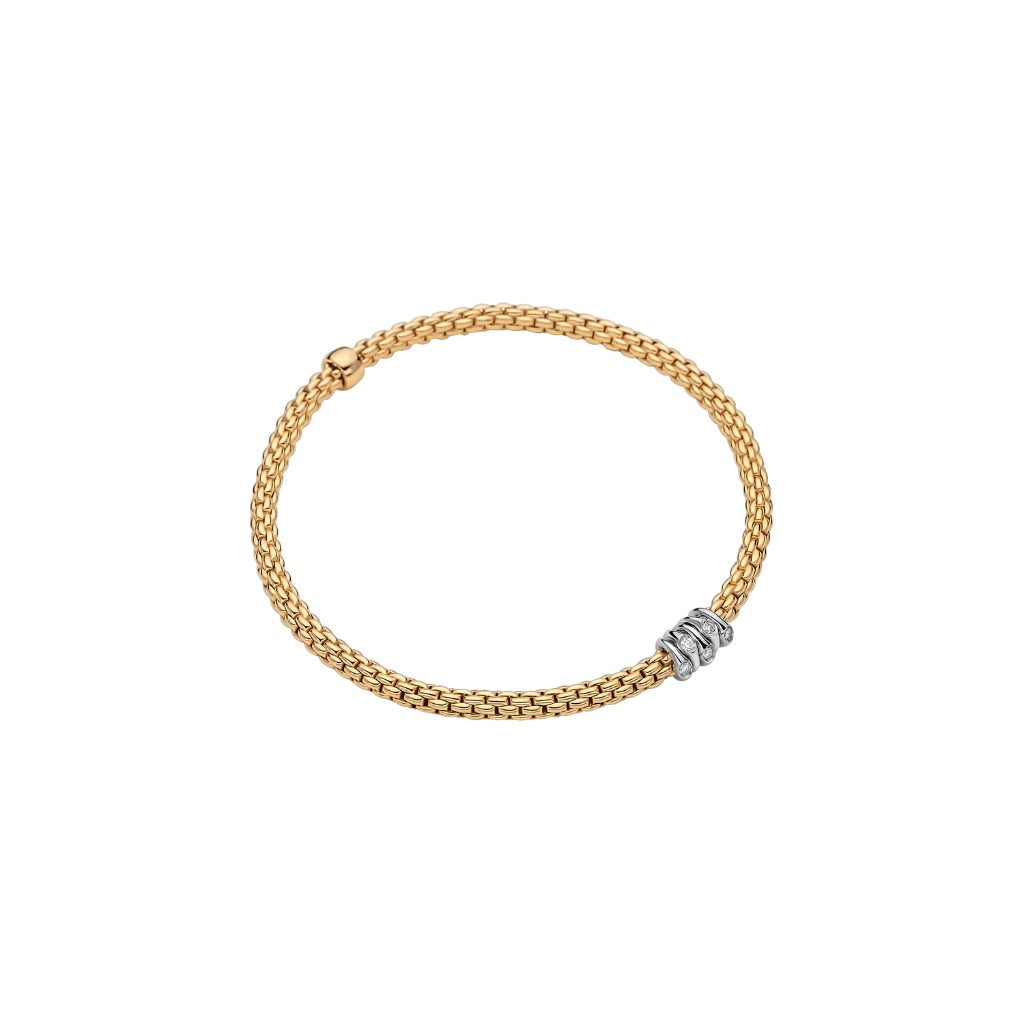 Prima Flex'it bracelet with diamonds in yellow gold
