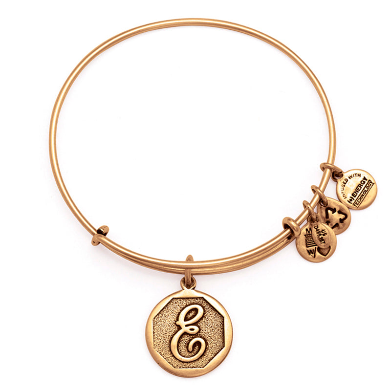 Alex And Ani Initial 'E' Charm Bangle