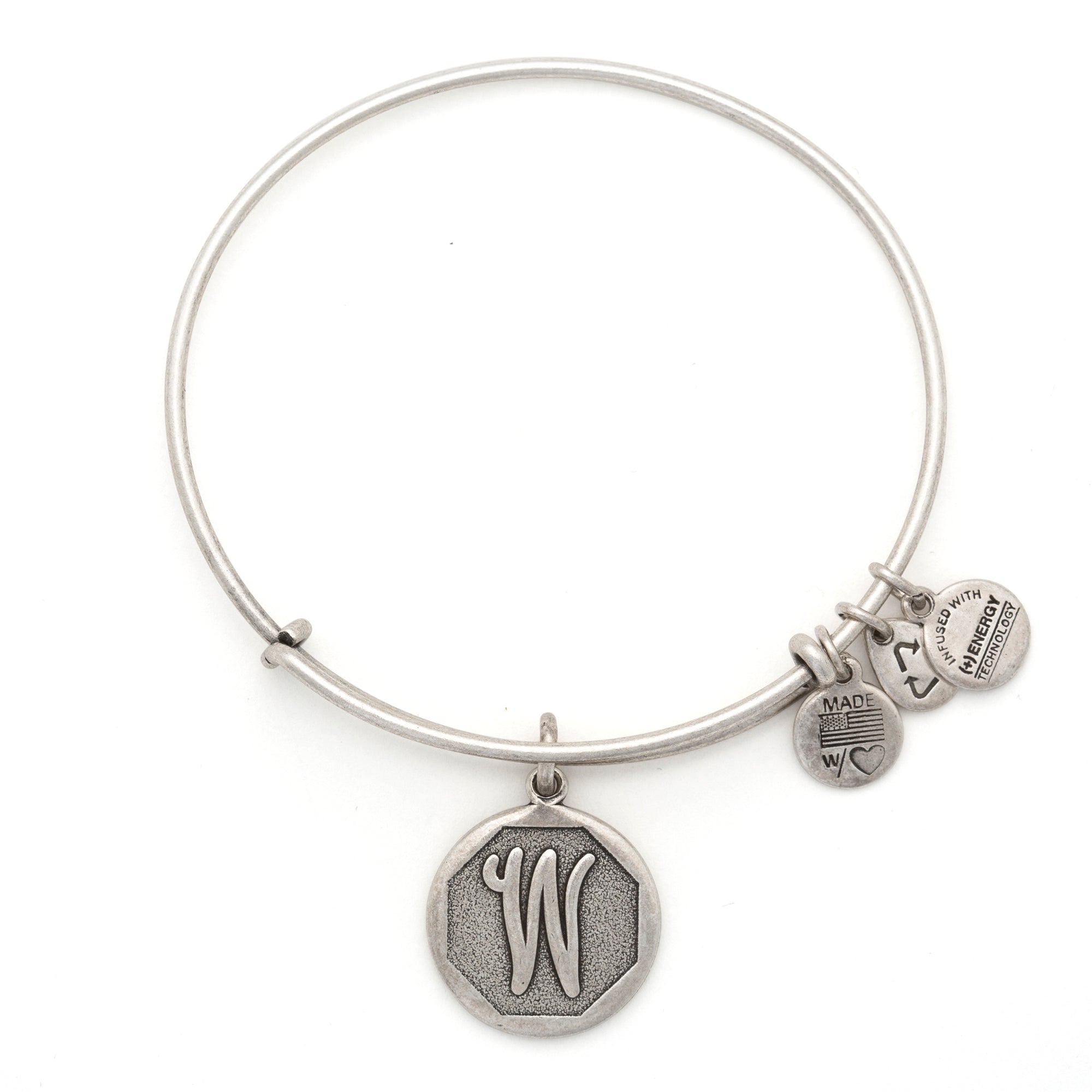 Alex And Ani Initial W Charm Bangle