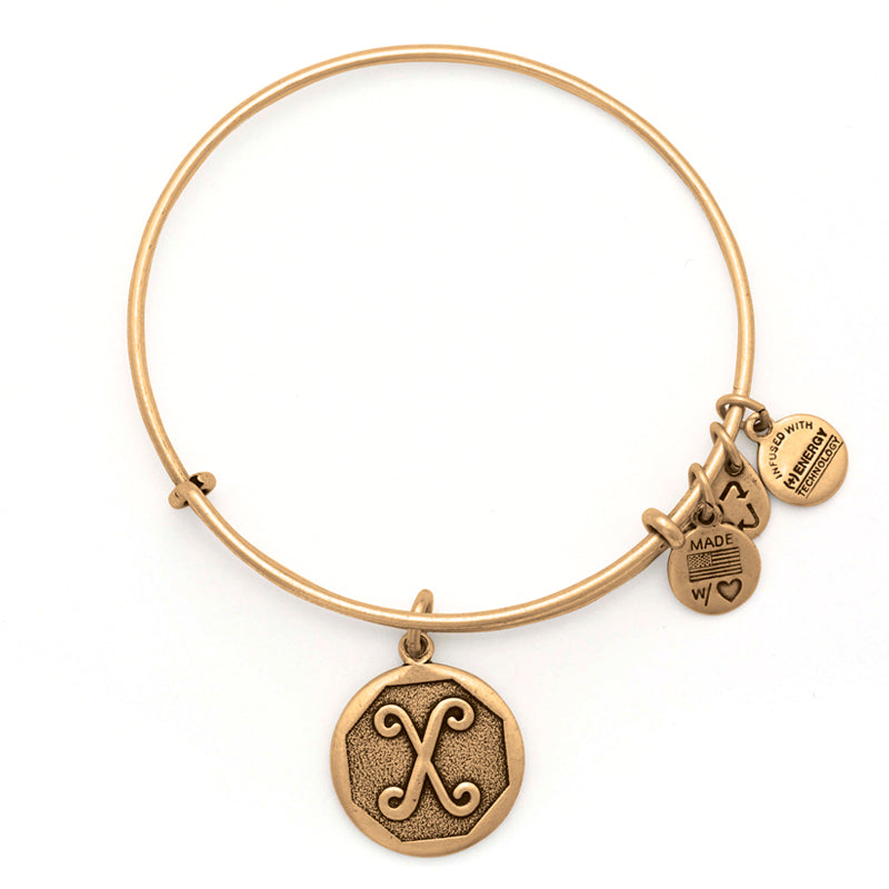 Alex And Ani Initial X Charm Bangle