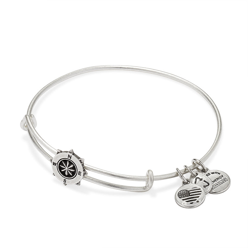 Alex And Ani Compass Slider Silver Finish Bangle