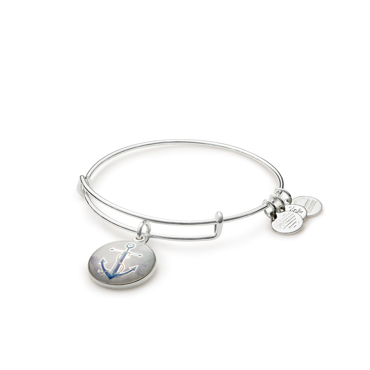 Alex And Ani Art Infusion Anchor Silver Bangle