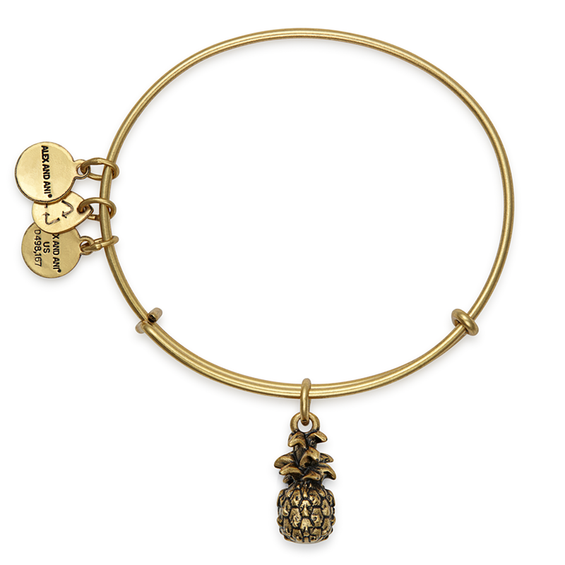 ALEX AND ANI Path Of Symbols Pineapple Bangle - Yellow Tone