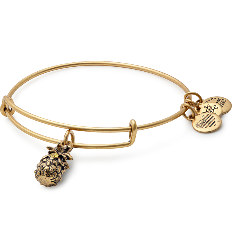 ALEX AND ANI Path Of Symbols Pineapple Bangle - Yellow Tone