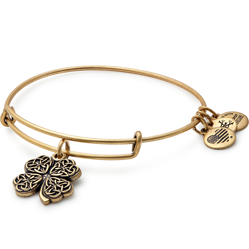 ALEX AND ANI Path Of Symbols Four Leaf Clover Bangle