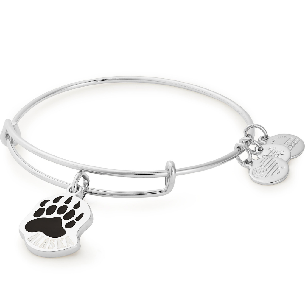 Alex and Ani Alaska Bear Paw Bracelet Shiny Silver Monarch
