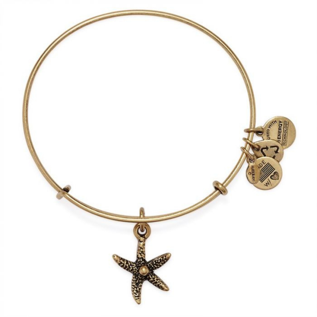 Alex and Ani Starfish Charm Bangle Bracelet Rafaelian Silver