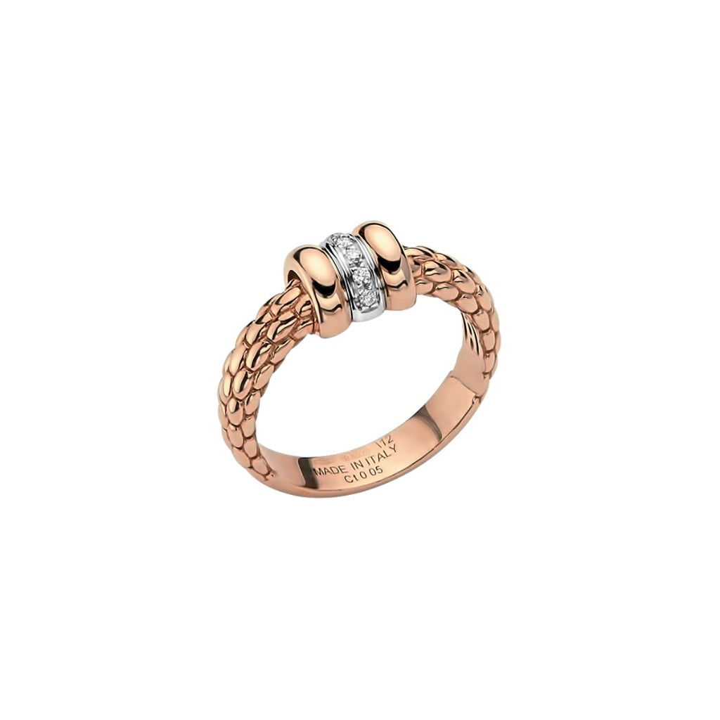 Solo Ring with Diamonds in rose gold