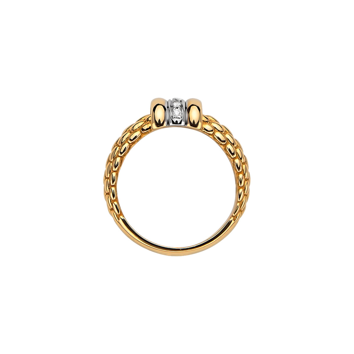 Solo Ring with Diamonds in yellow gold