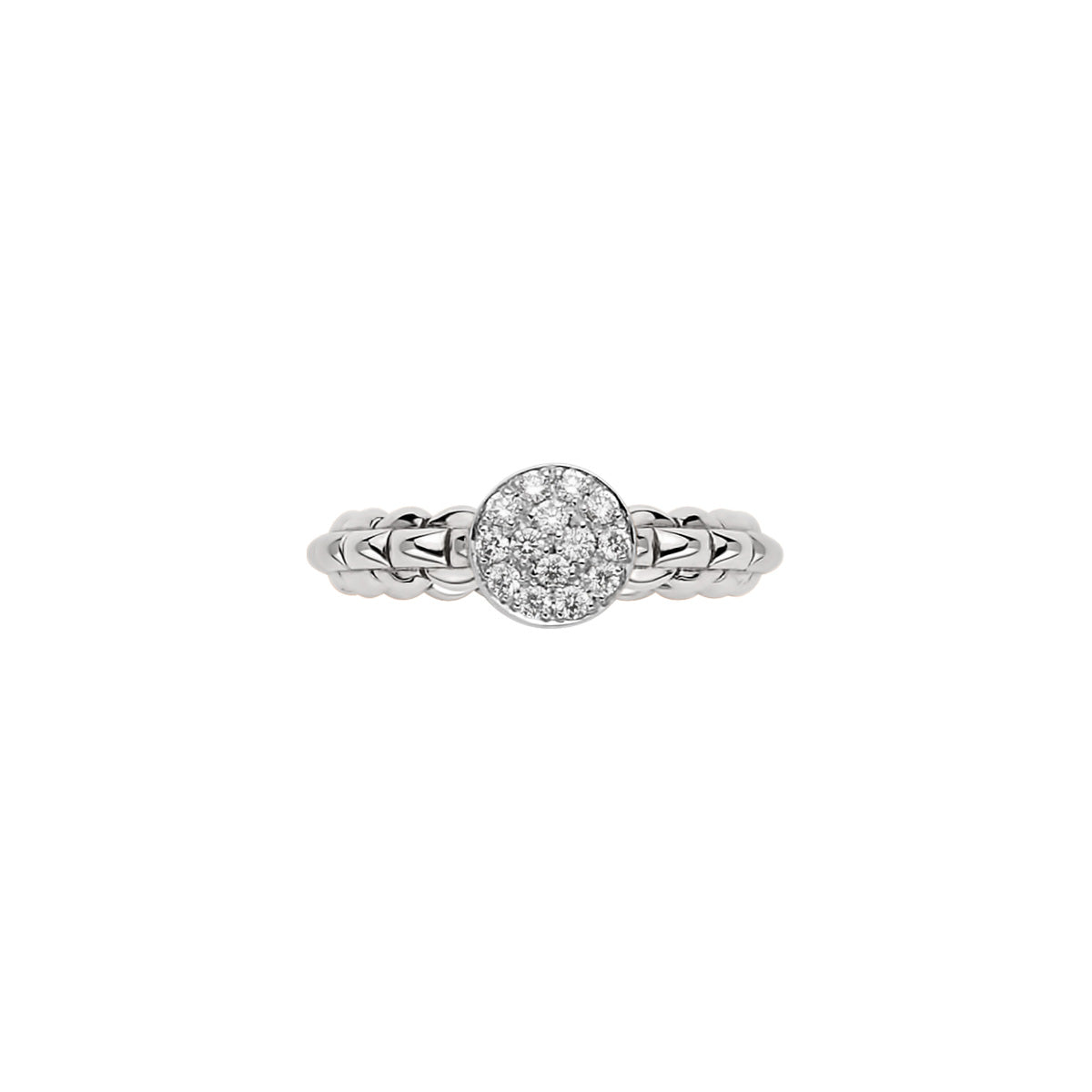 Eka Tiny Ring with Diamonds Pave in white gold