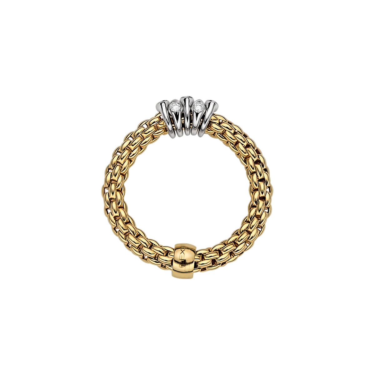 Prima Flex'it ring with diamonds in yellow gold