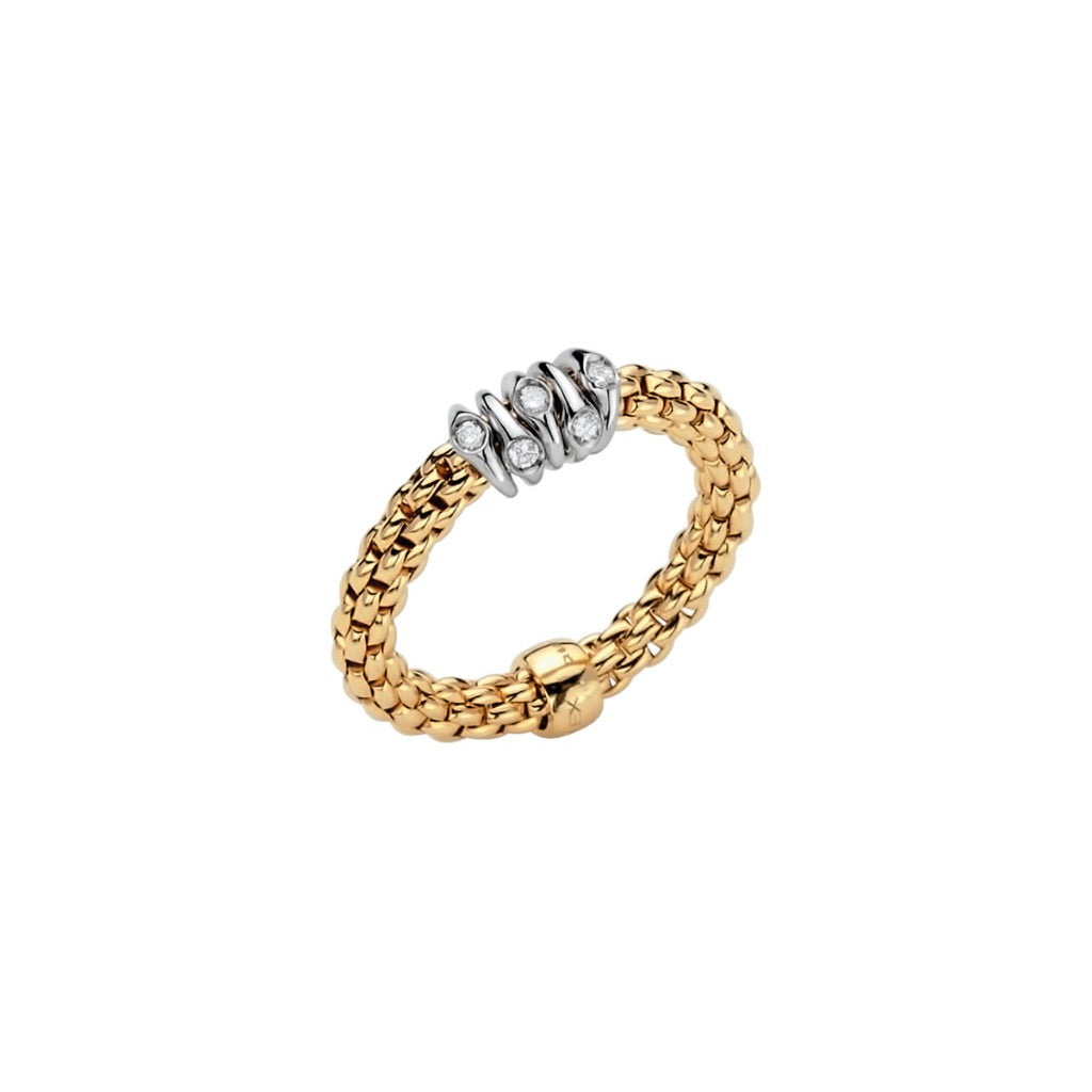 Prima Flex'it ring with diamonds in yellow gold