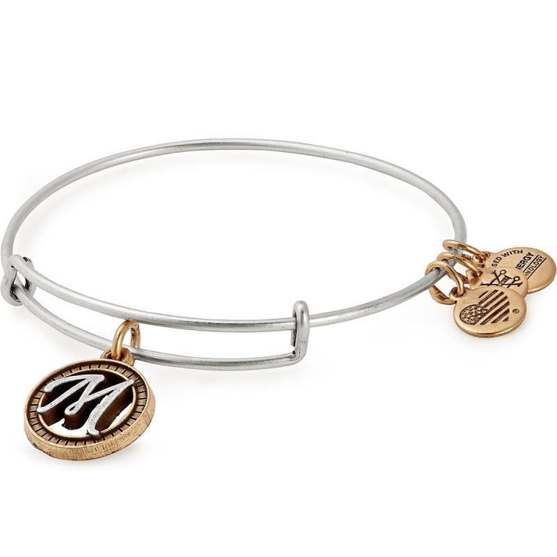 Alex and Ani Initial M - Two Tone