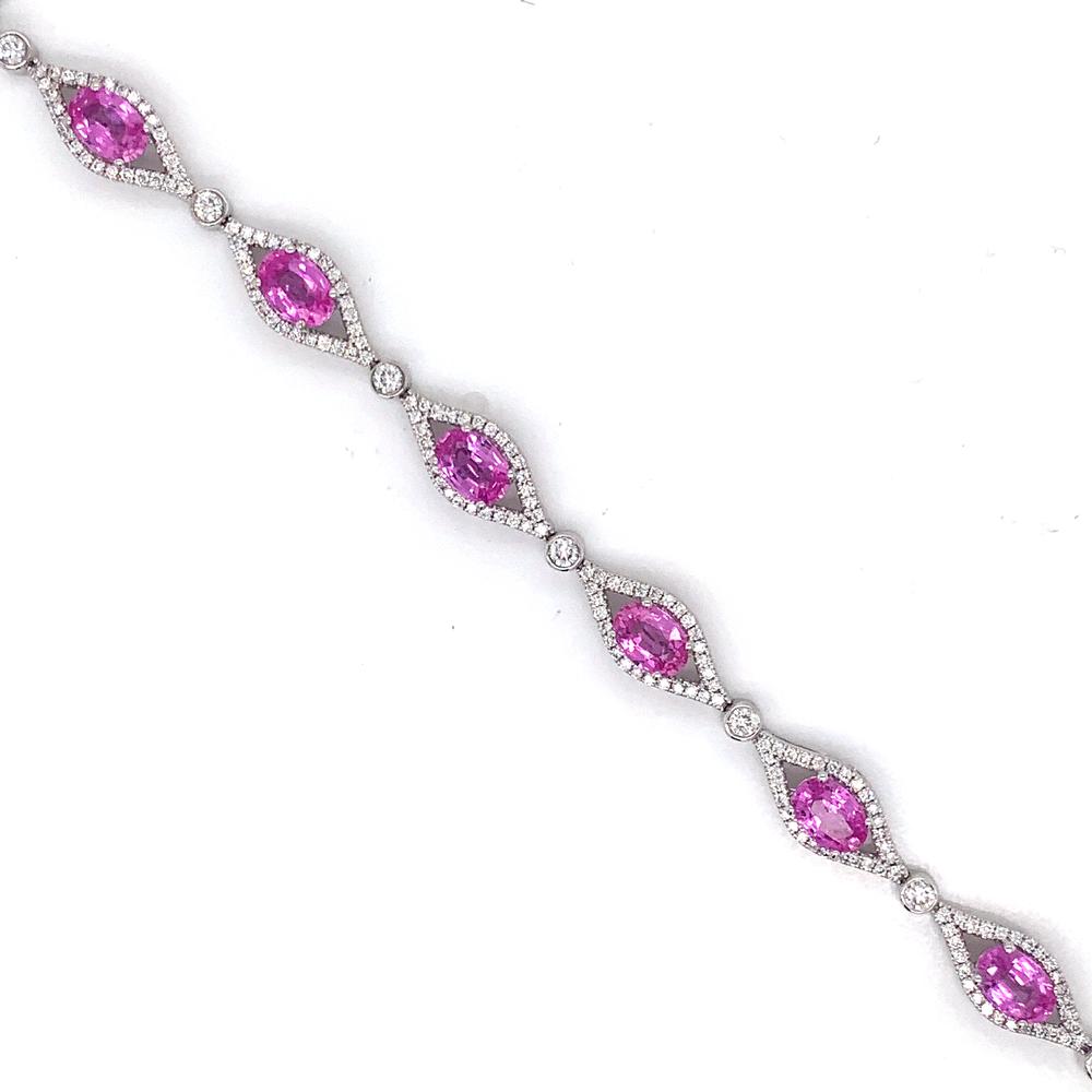 14kw pink sapphire bracelet