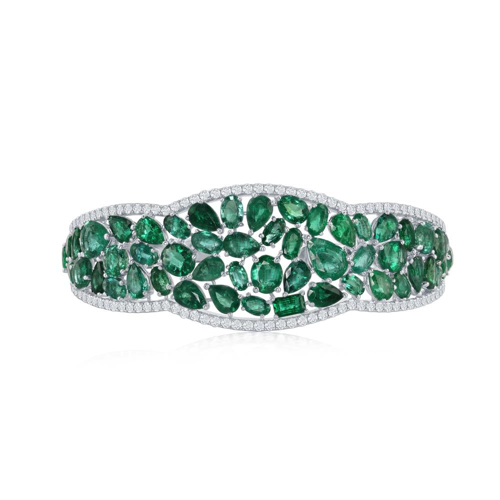 18kw emerald bangle