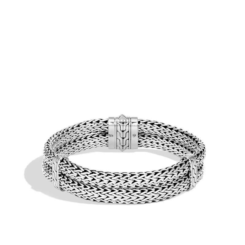 Classic Chain 14MM Double Row Bracelet in Silver