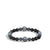 Classic Chain Bead Bracelet In Silver With Hematite, Black Volcanic