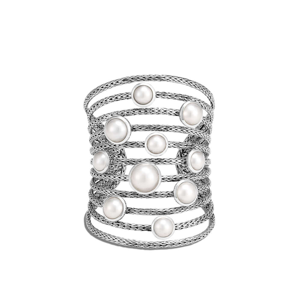 Classic Chain Cuff with Mabe Freshwater Pearl