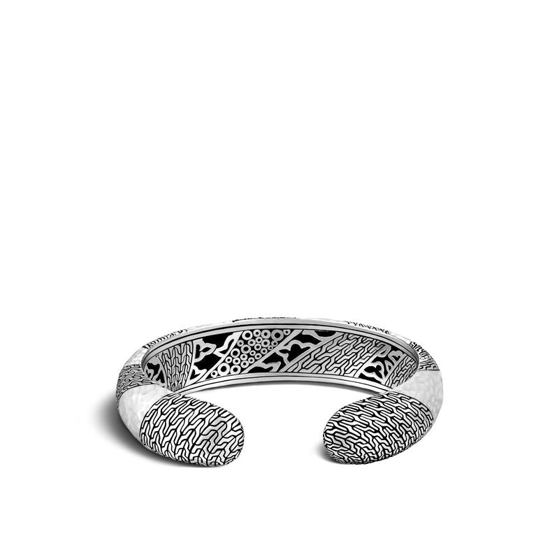 Classic Chain Hammered Kick Cuff with Black Sapphire