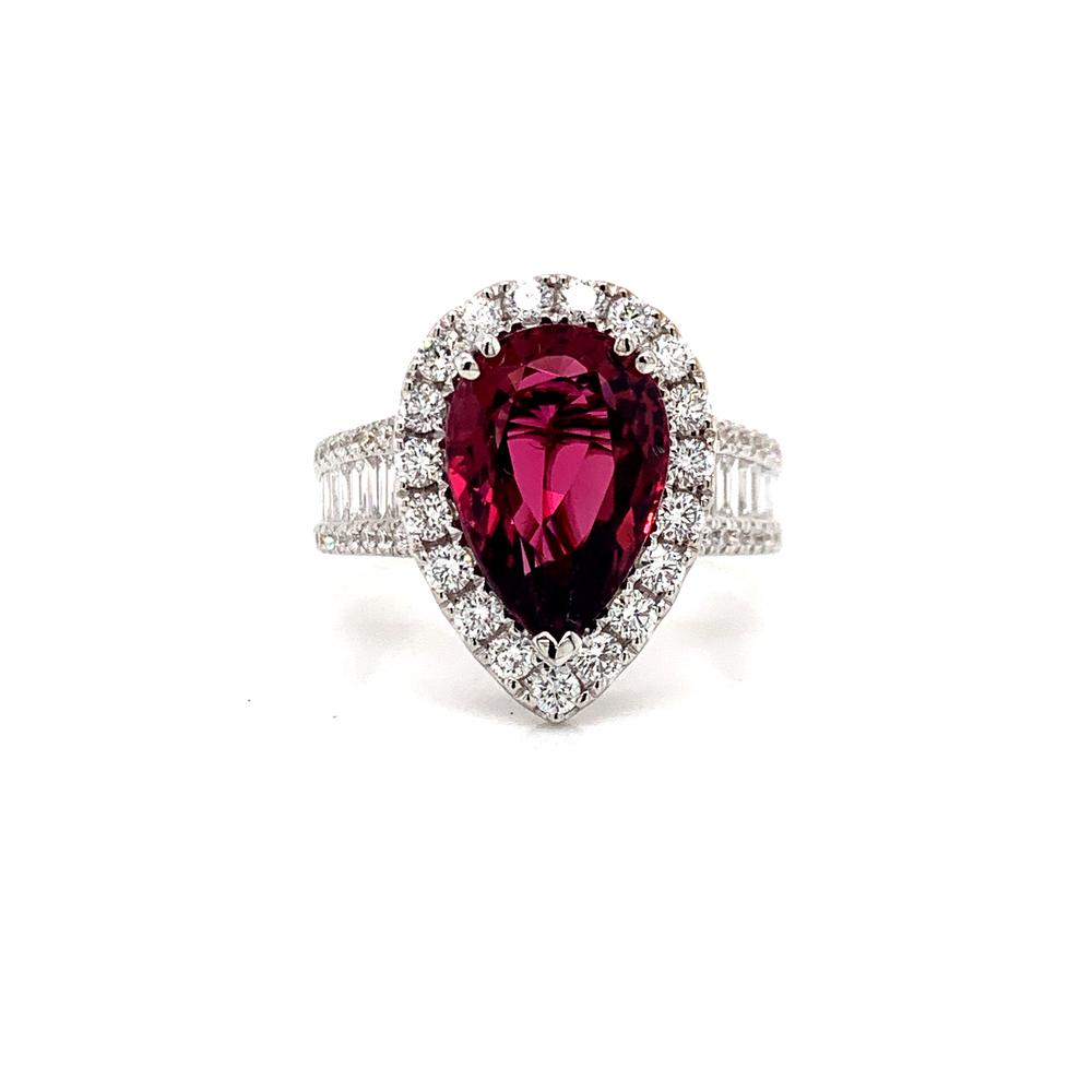 18k ring with a GIA certified unheated red spinel