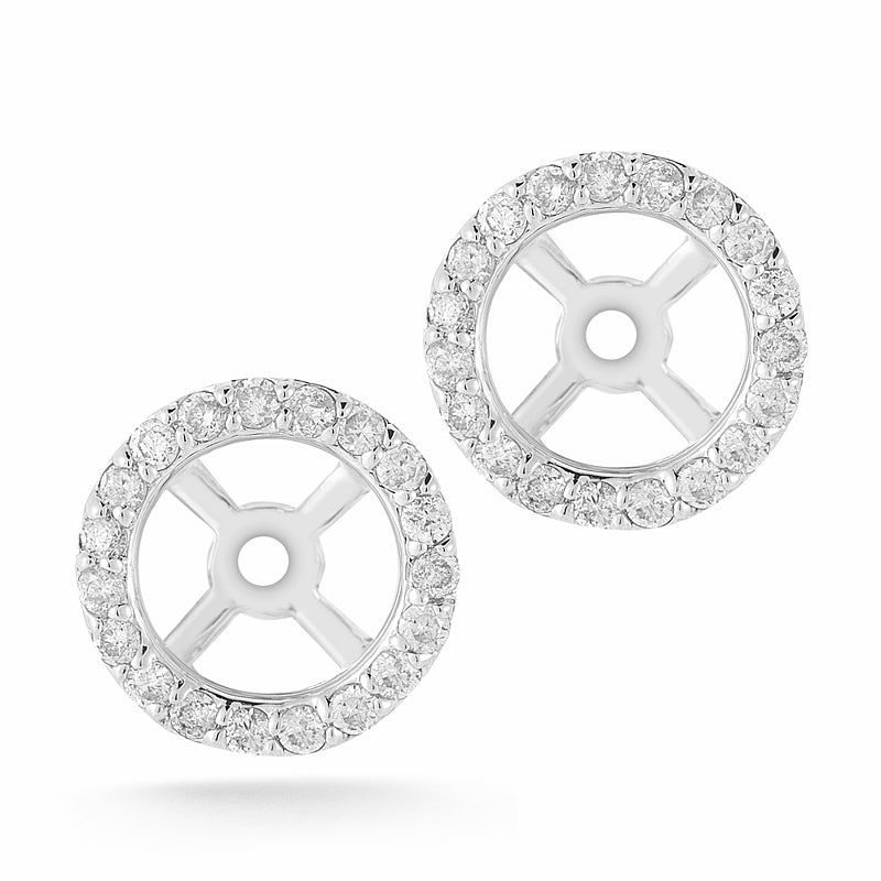 Round Earring Jackets Made In 14K White Gold