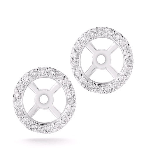 Round Earring Jackets Made In 14K White Gold