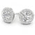 Round Halo Earrings Made In 14K White Gold