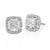 Princess Cut Halo Earrings Made In 14K White Gold