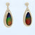 14kt Yellow Gold Ammolite And Diamond Tear Drop Dangle Earrings Dia0.85Ct