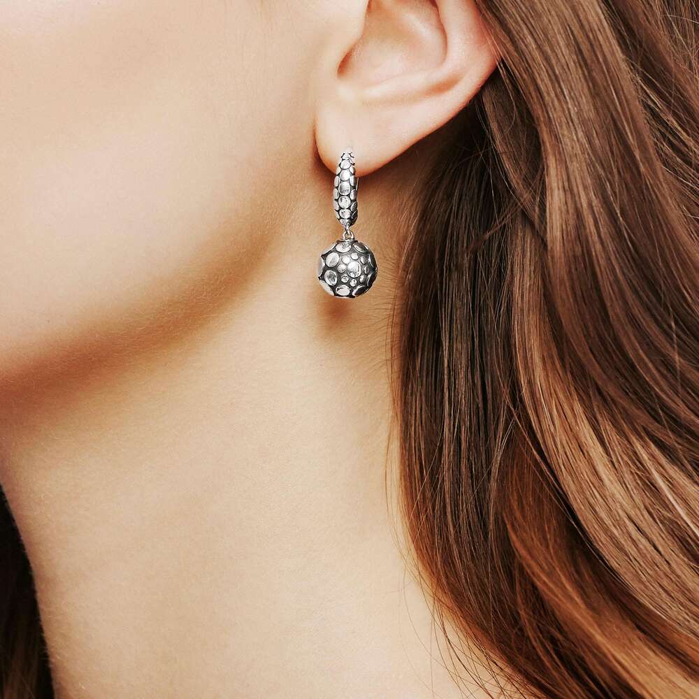Dot Drop Earring in Silver