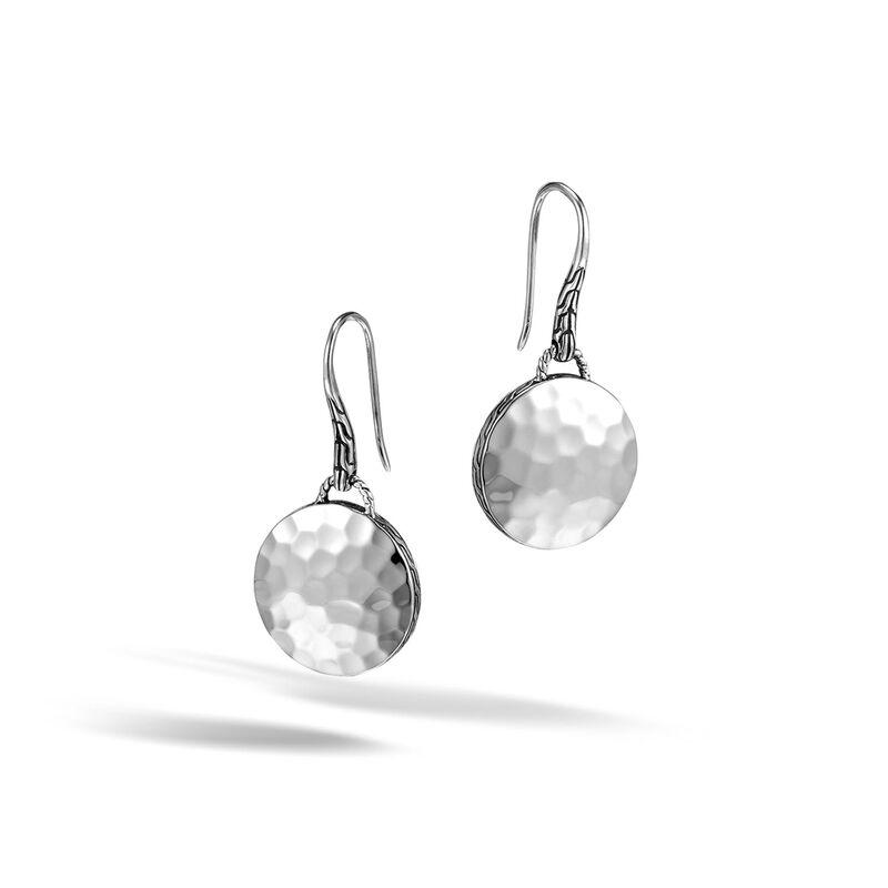 Dot Drop Earring in Hammered Silver
