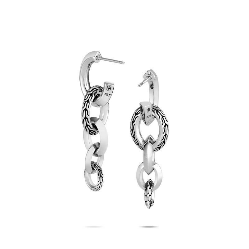 Classic Chain Knife Edge Drop Earring in Silver