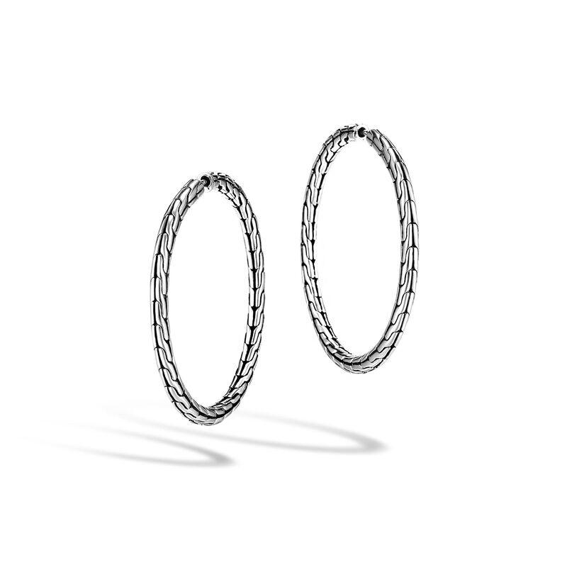 Classic Chain Medium Hoop Earring in Silver by John Hardy