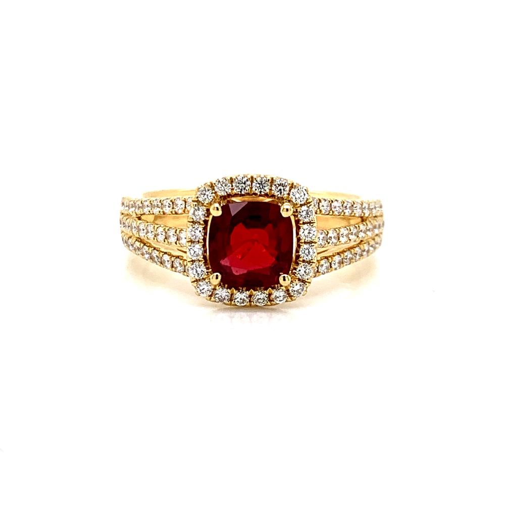 18k ring with a GIA certified unheated ruby