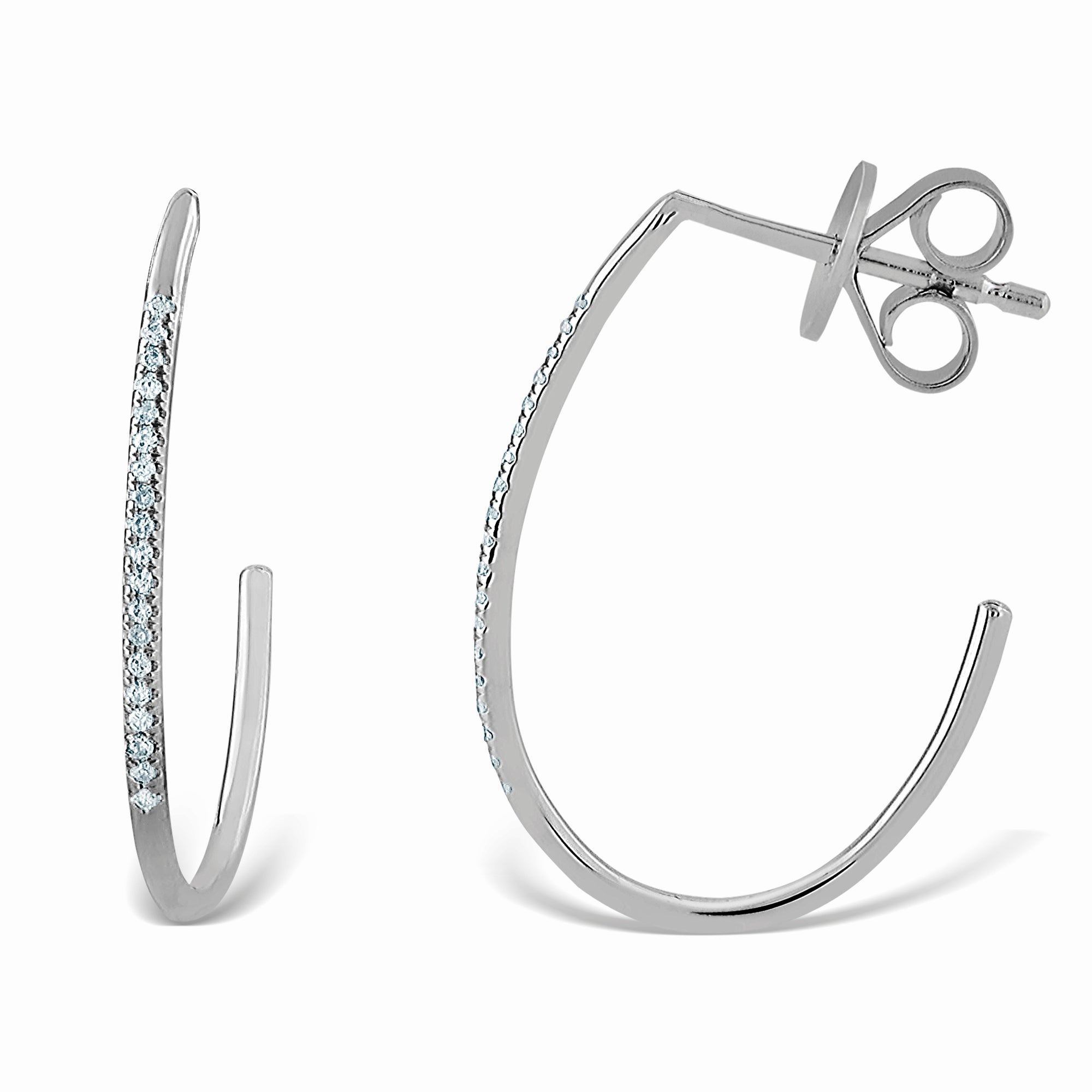 Delicate  Hoops Made In 14K White Gold