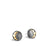 Dot Moon Phase 11Mm Stud Earring, Hammered Blackened Silver, 18K