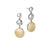 Dot Triple Drop Earring in Hammered Silver and 18K Gold